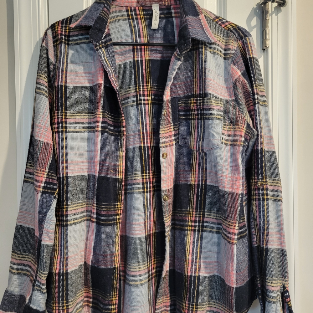 Plaid Button-Up Shirt